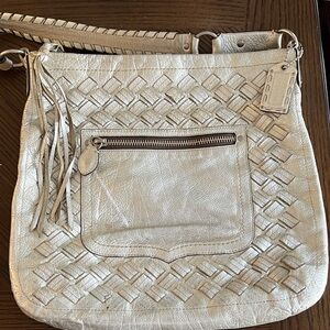 Vintage Coach Metallic Silver Woven Shoulder Bag